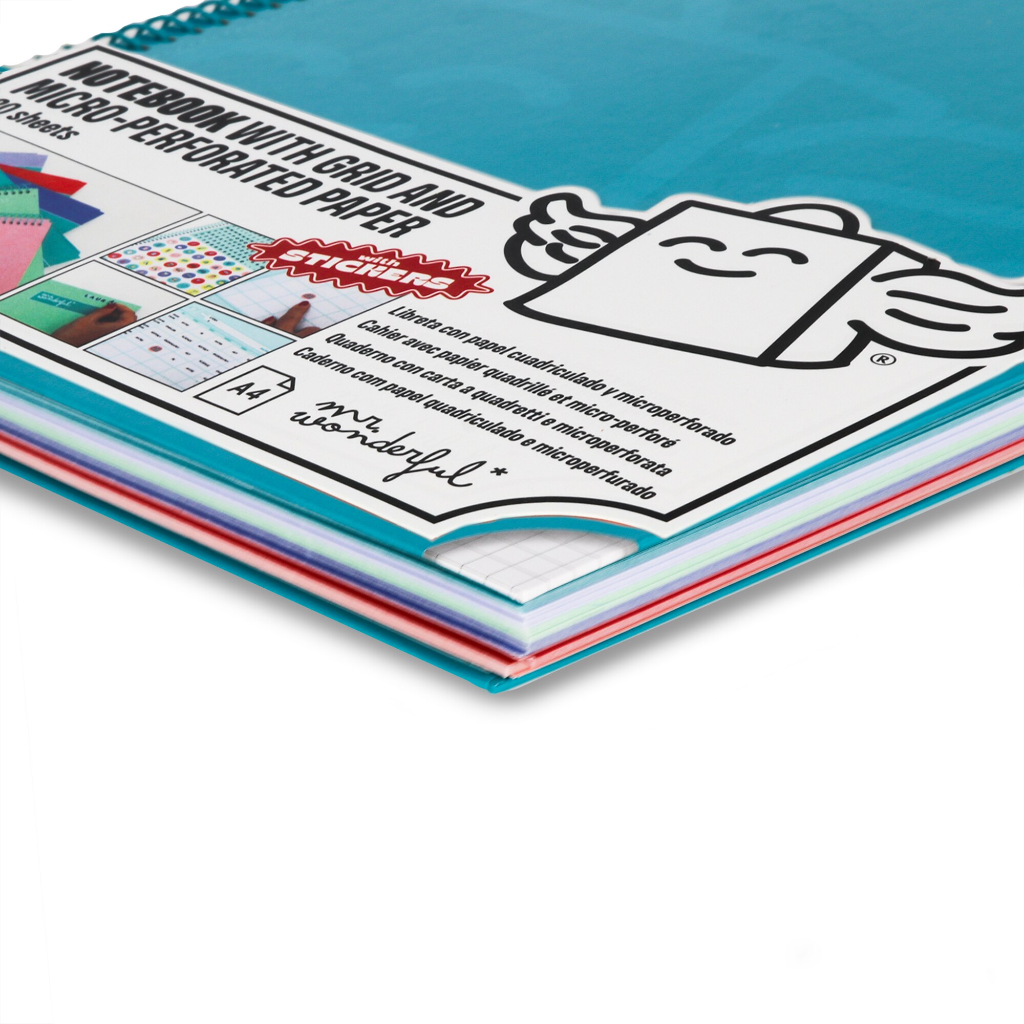 Libreta A4 turquesa espiral Mr Wonderful: WINGY 11