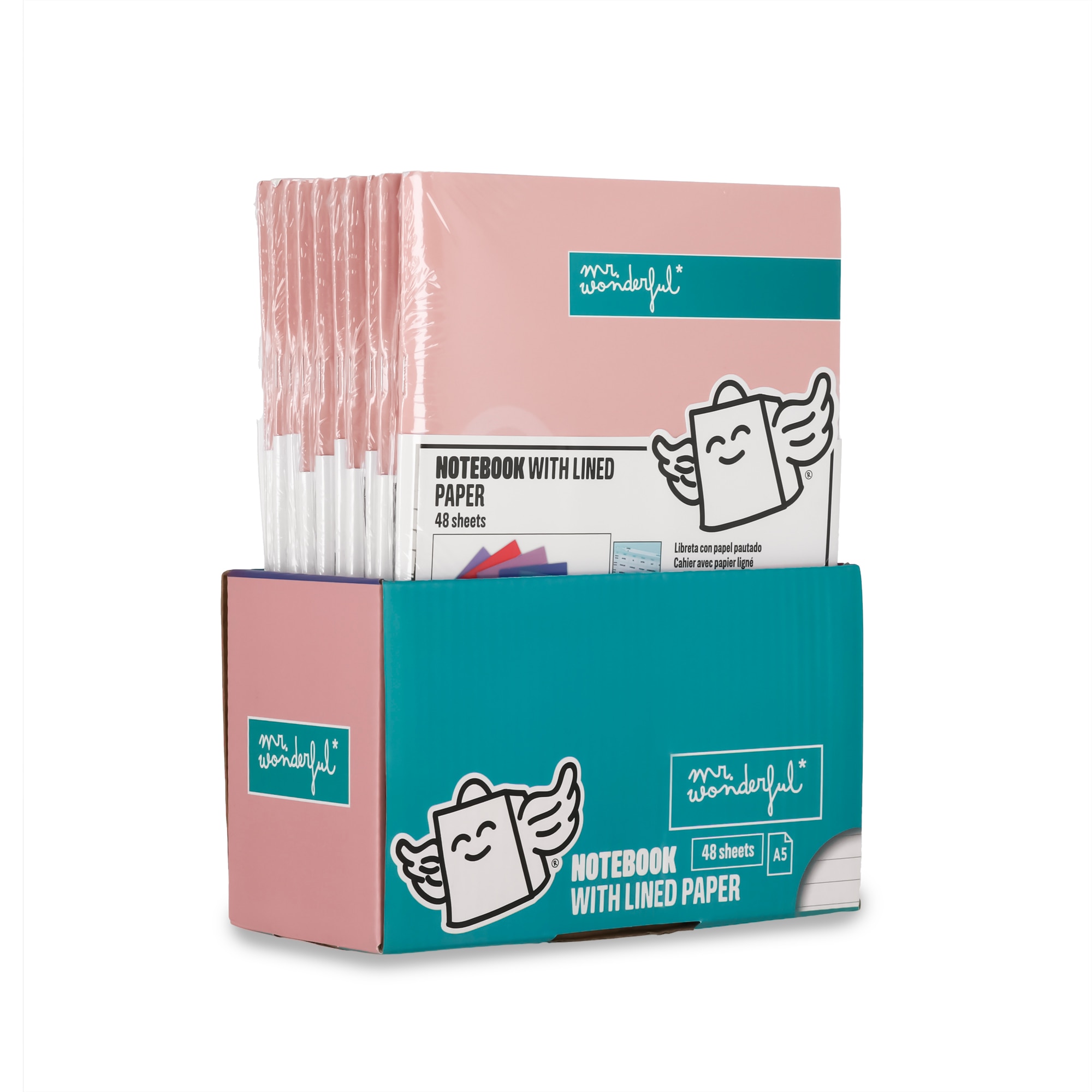 Libreta A5 rosa grapada Mr Wonderful: WINGY 6