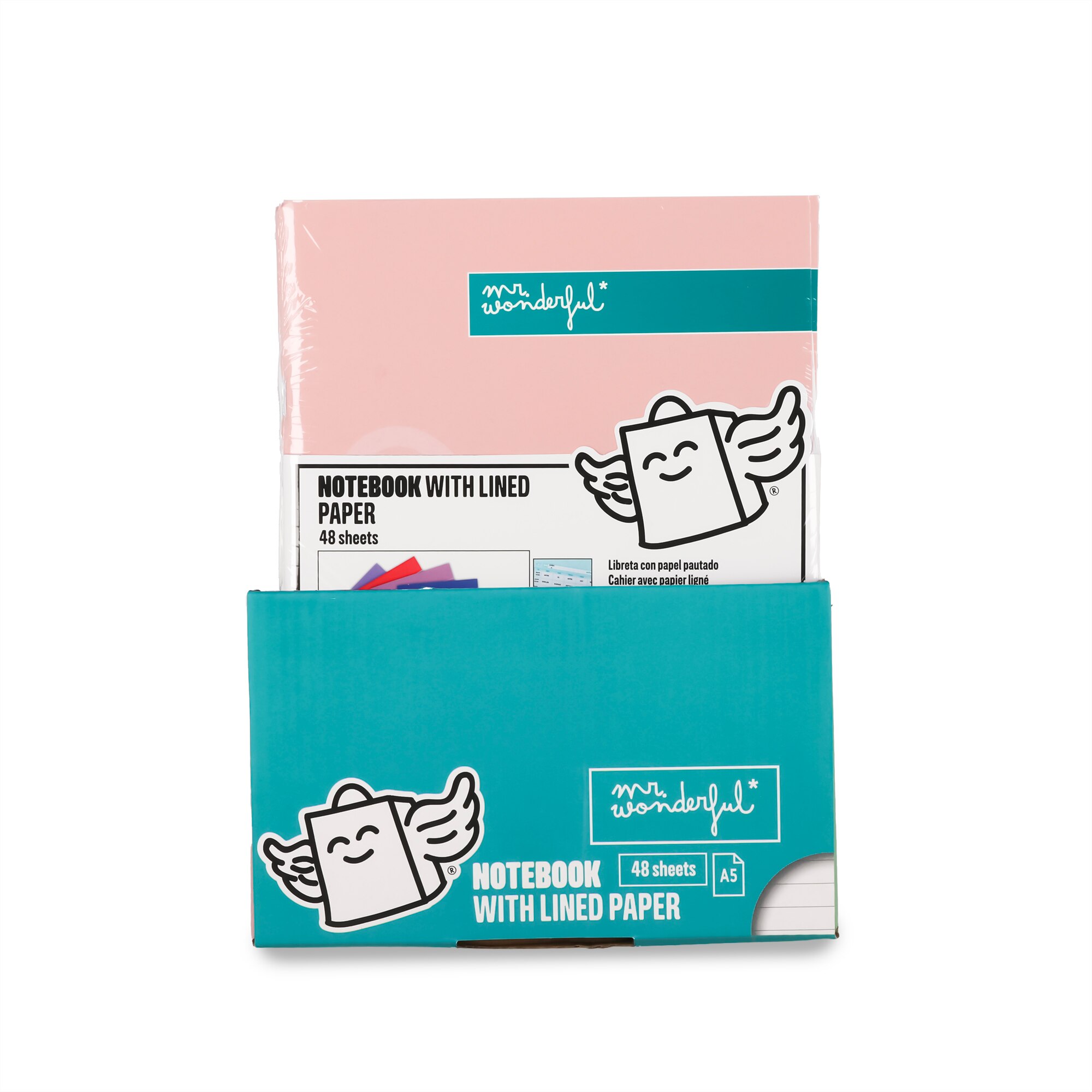 Libreta A5 rosa grapada Mr Wonderful: WINGY 7