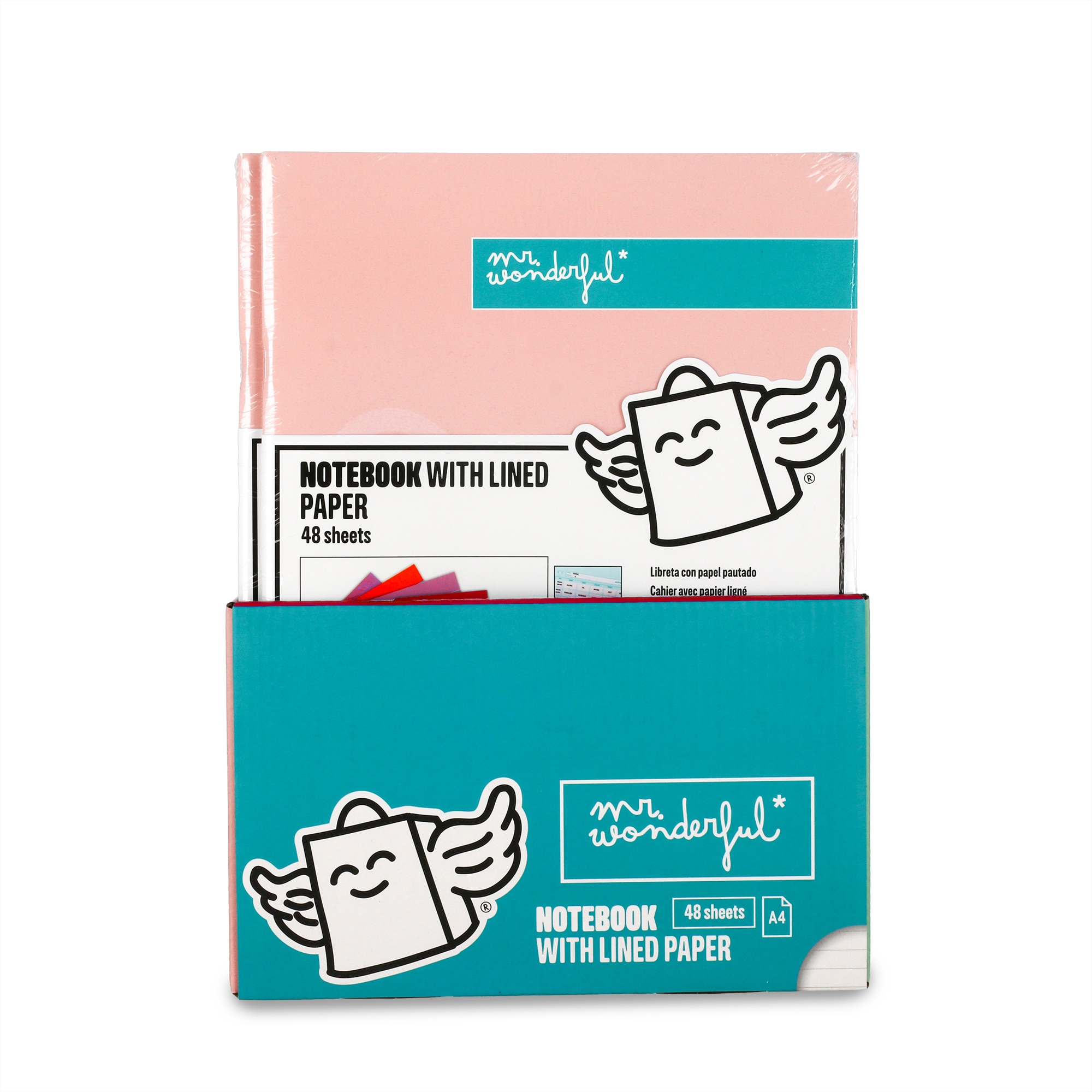 Libreta A4 rosa grapada Mr Wonderful: WINGY 6