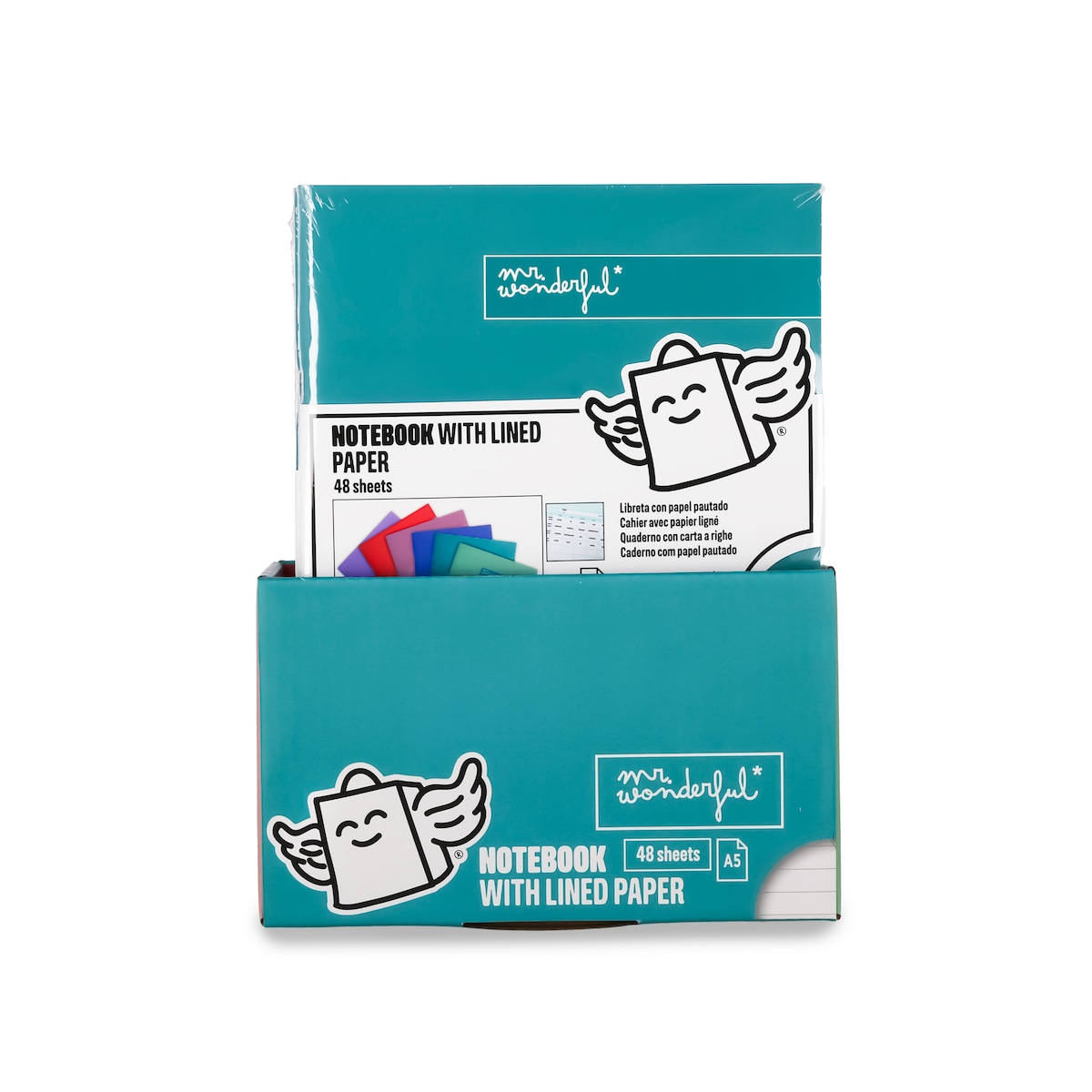 Libreta A5 turquesa grapada Mr Wonderful: WINGY 7