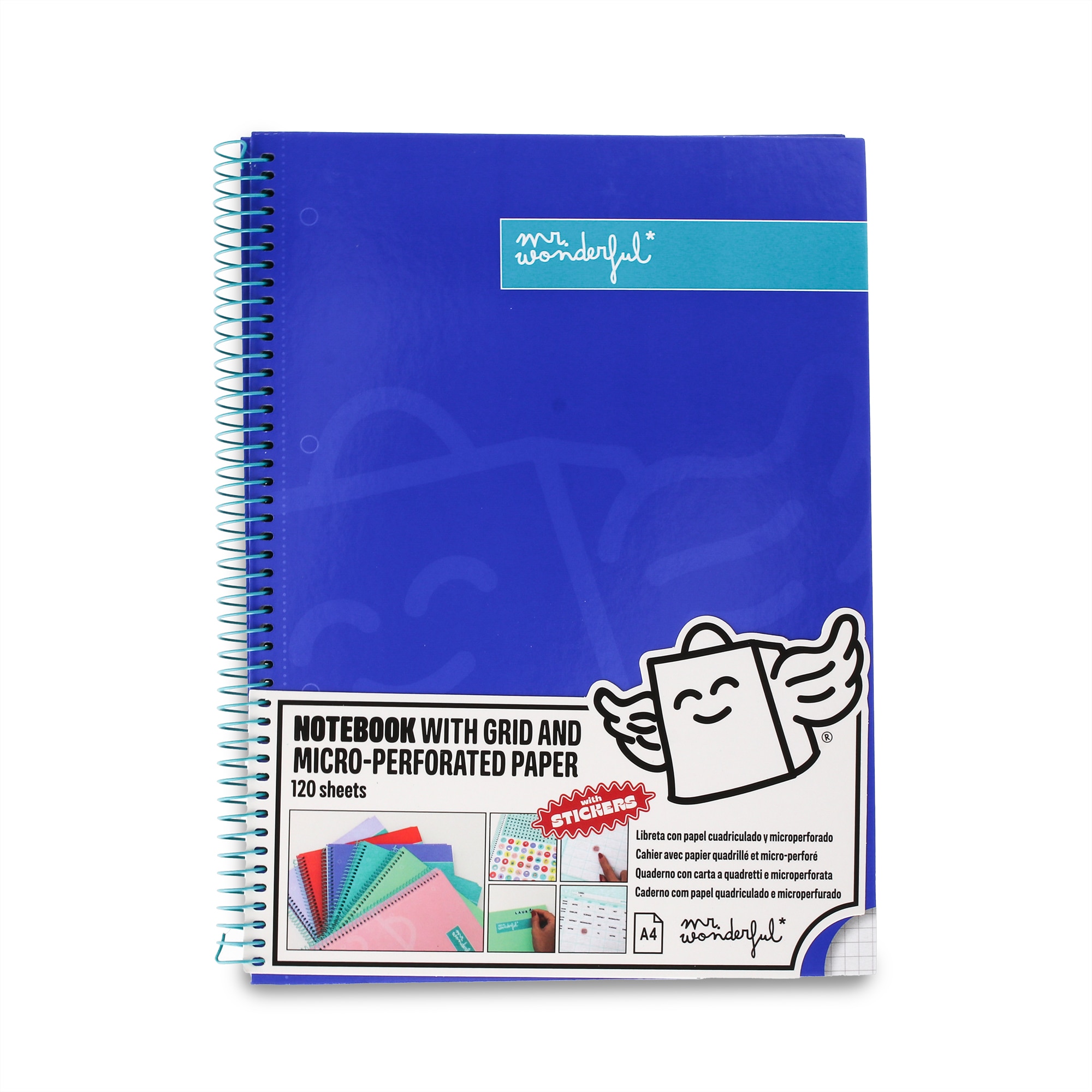 Imagen 0 de Libreta A4 azul espiral Mr Wonderful: WINGY