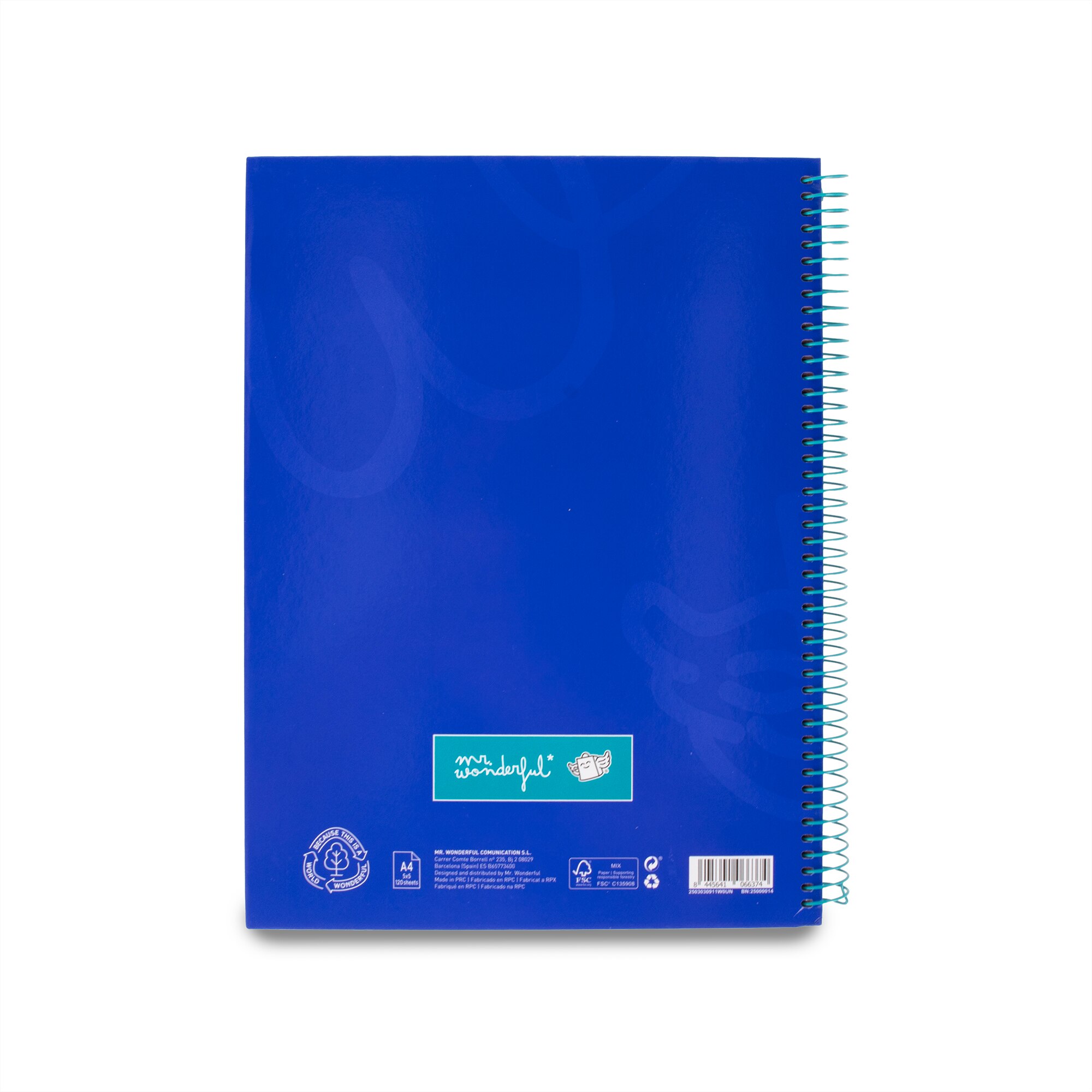 Libreta A4 azul espiral Mr Wonderful: WINGY 2