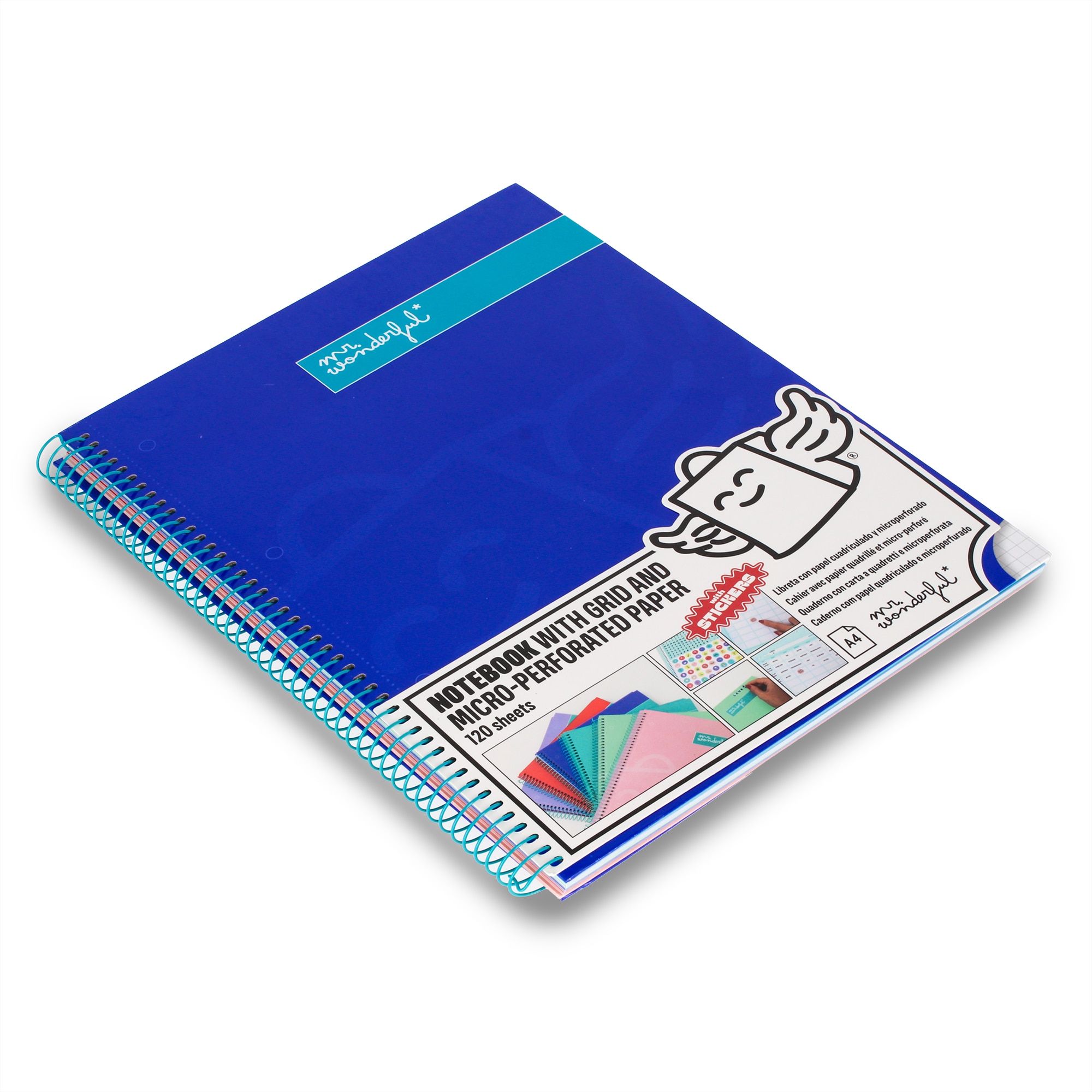 Libreta A4 azul espiral Mr Wonderful: WINGY 3