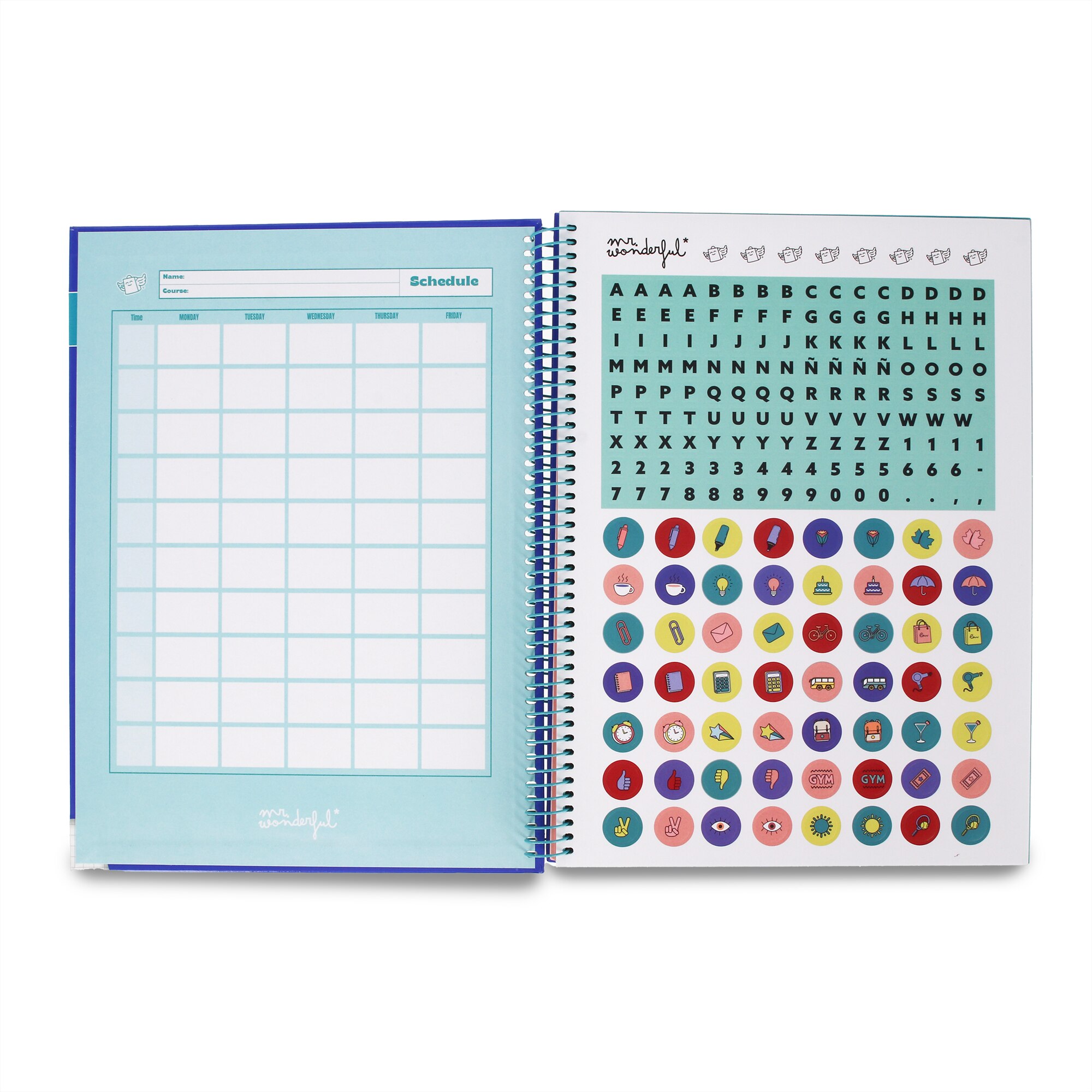 Libreta A4 azul espiral Mr Wonderful: WINGY 10