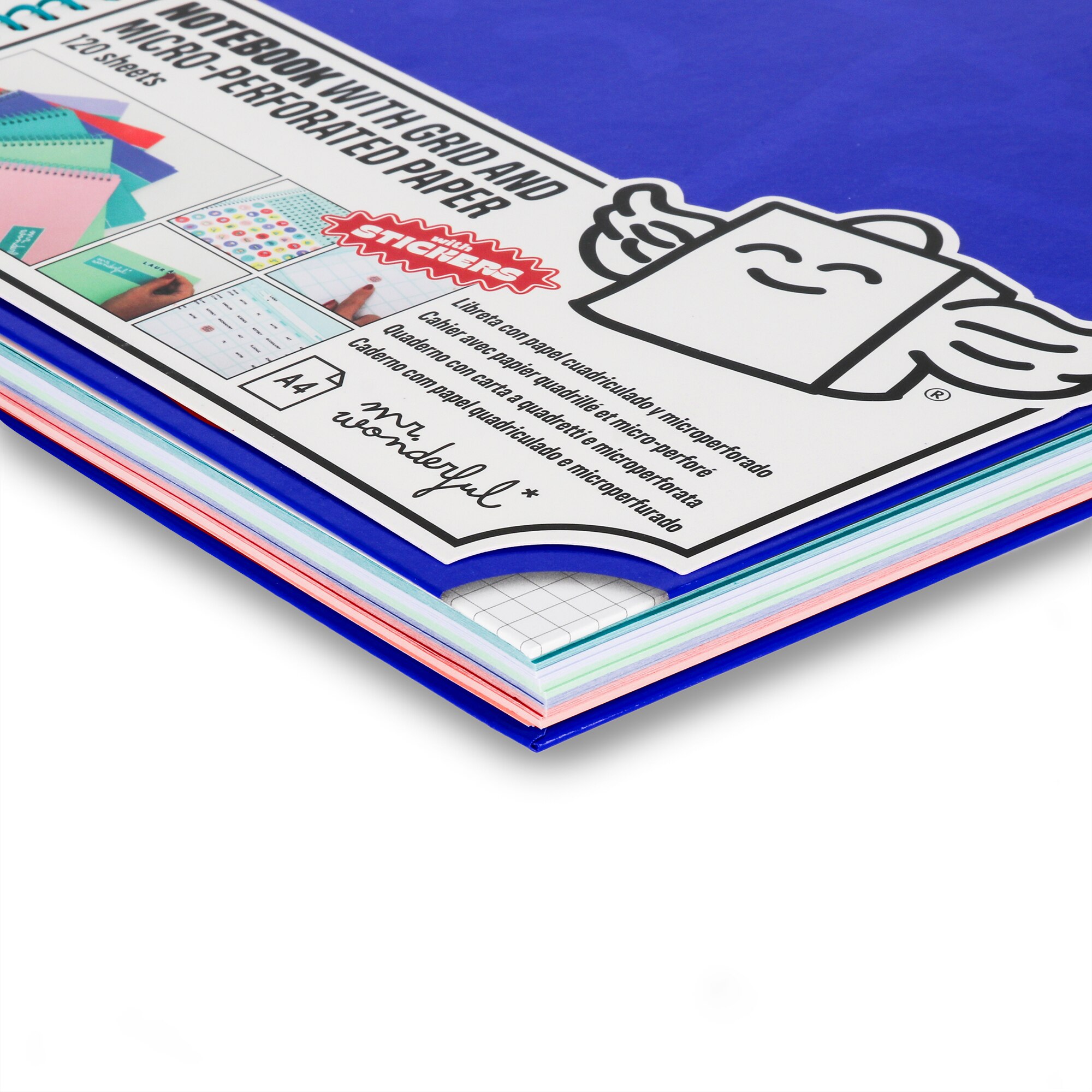 Libreta A4 azul espiral Mr Wonderful: WINGY 12