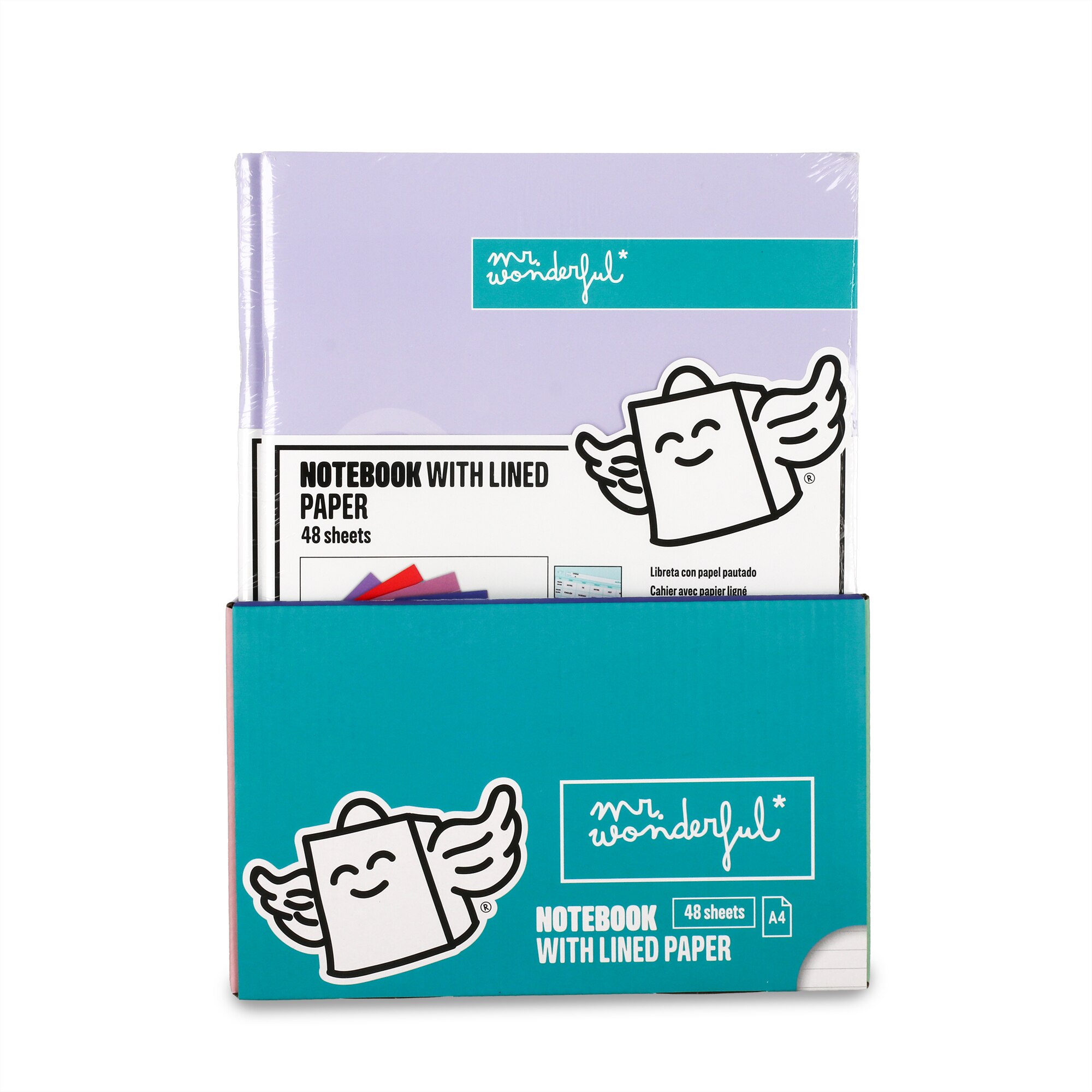 Libreta A4 lila grapada Mr Wonderful: WINGY 6
