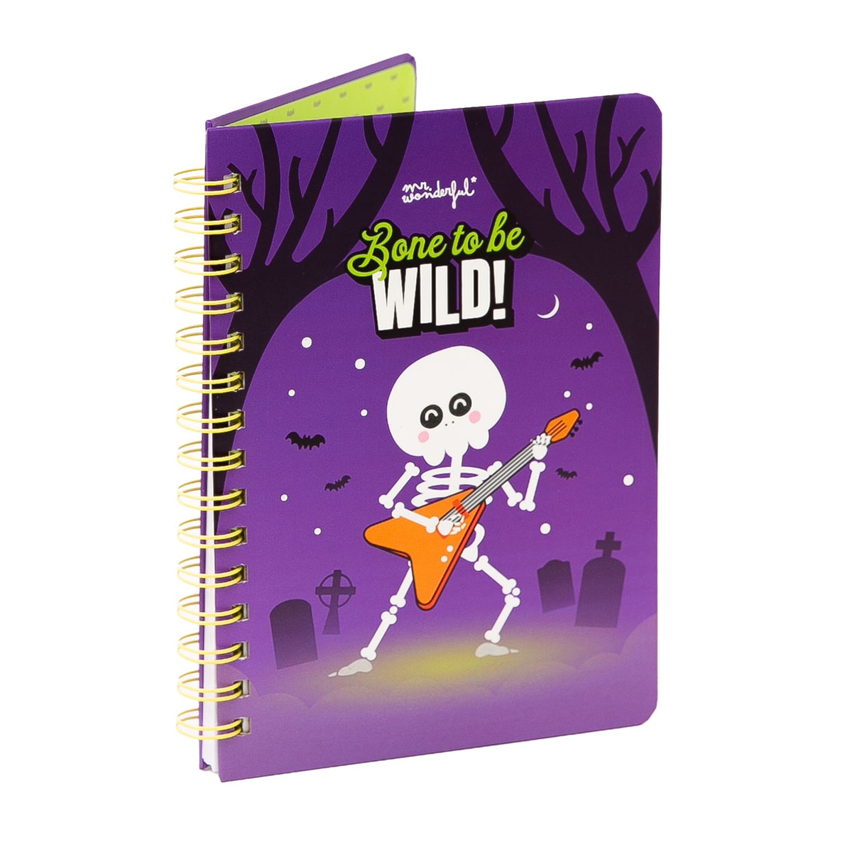 Caderno A5 fluorescente que brilha no escuro Mr Wonderful: Bone to be wild! 4