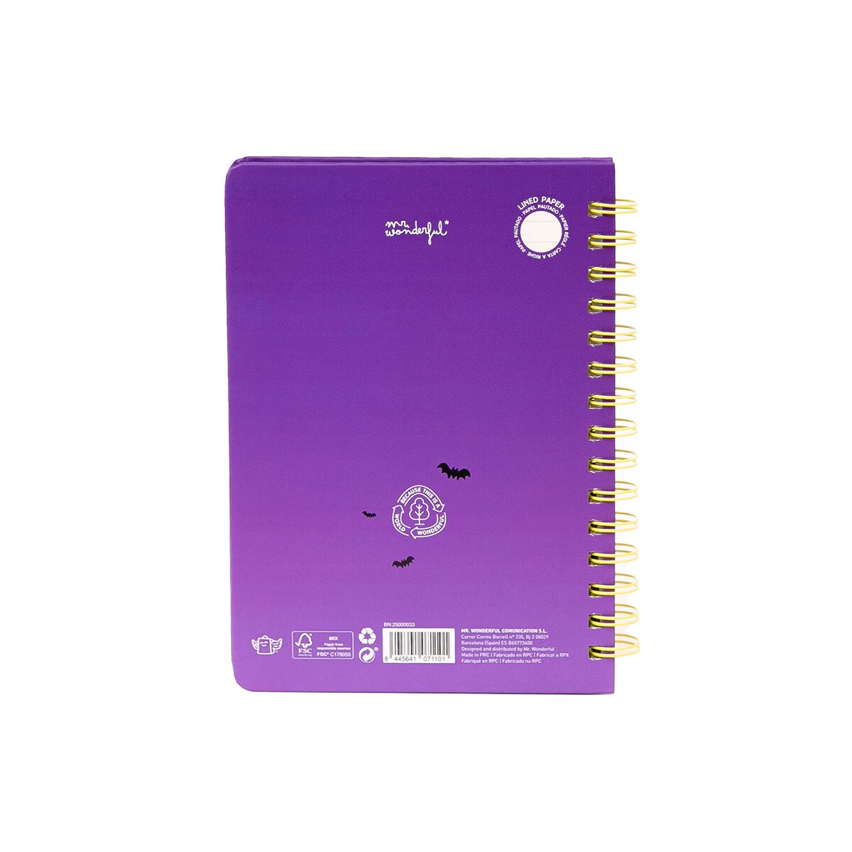 Caderno A5 fluorescente que brilha no escuro Mr Wonderful: Bone to be wild! 5