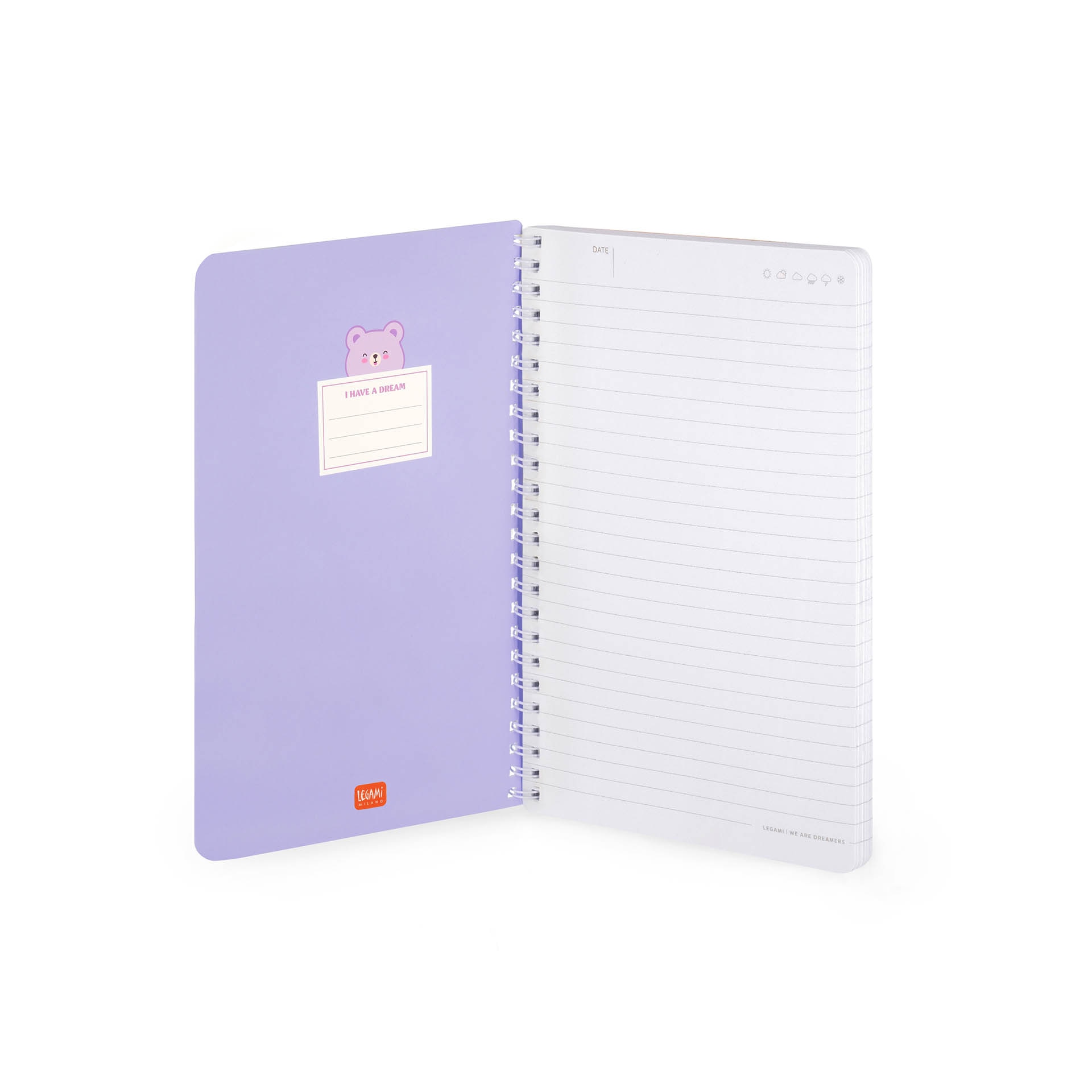 Caderno A5 pautado com espiral Legami Teddy Bear 2