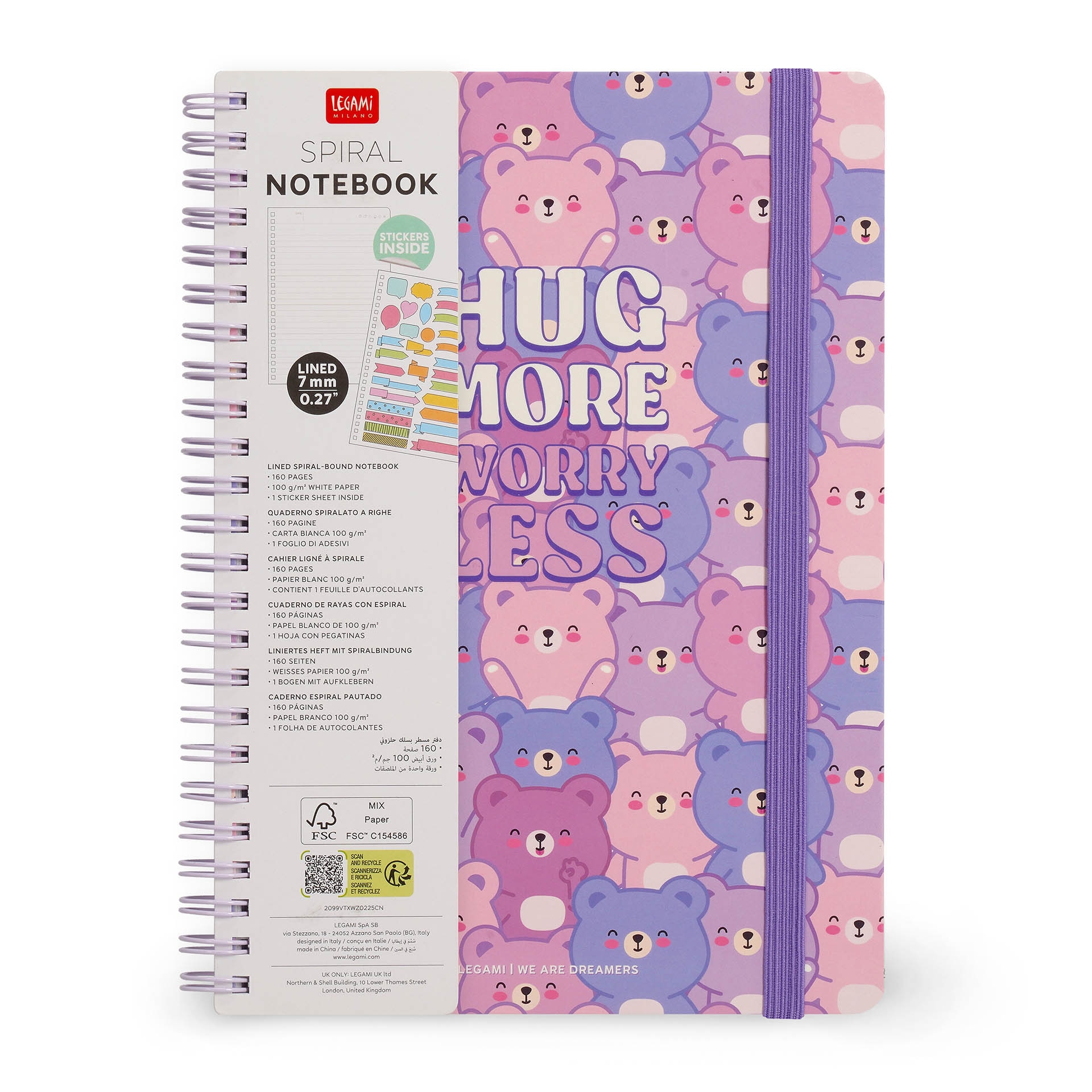 Caderno A5 pautado com espiral Legami Teddy Bear 7