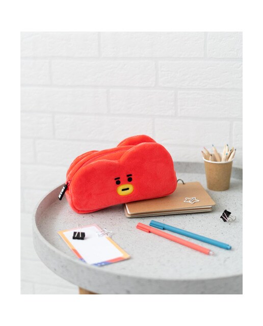 Estojo BT21 Tata em Felpa - Vermelho/Amarelo 4