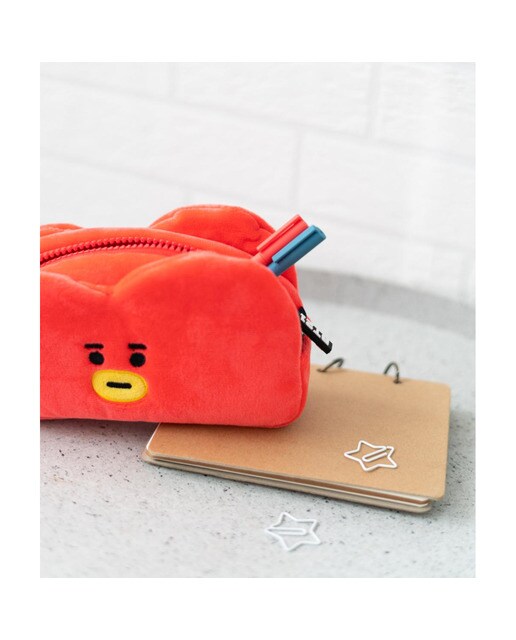 Estojo BT21 Tata em Felpa - Vermelho/Amarelo 5