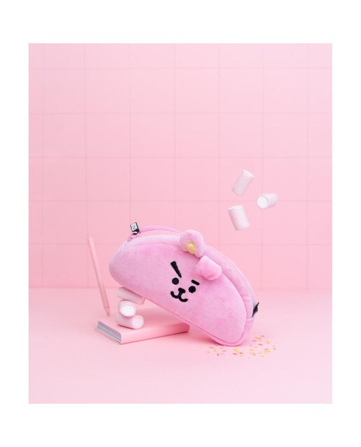 Estojo BT21 Cooky em Felpa - Rosa/Preto 8