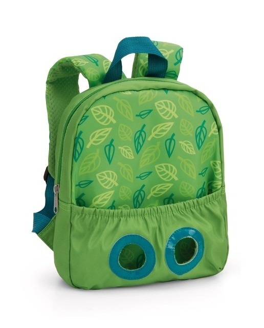 Mochila NICI com pelúcia de 21x26cm e guaxinim verde de 25 cm 2
