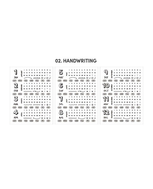 Autocolantes Calendário Handwriting 4
