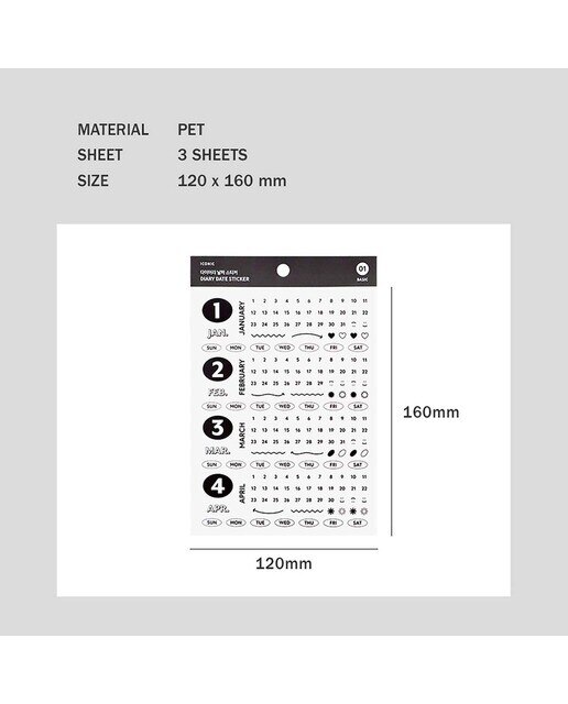 Autocolantes Calendário Handwriting 5
