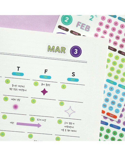 Autocolantes Calendário Vivid 8