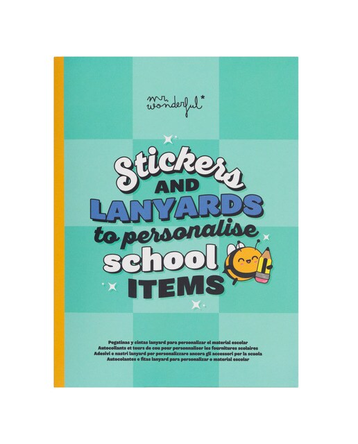 Autocolantes Mr Wonderful e fitas de pendurar para personalizar o material escolar 1