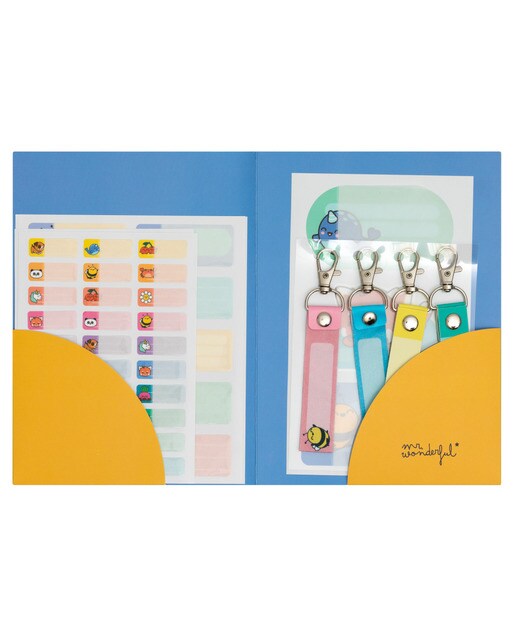 Autocolantes Mr Wonderful e fitas de pendurar para personalizar o material escolar 2