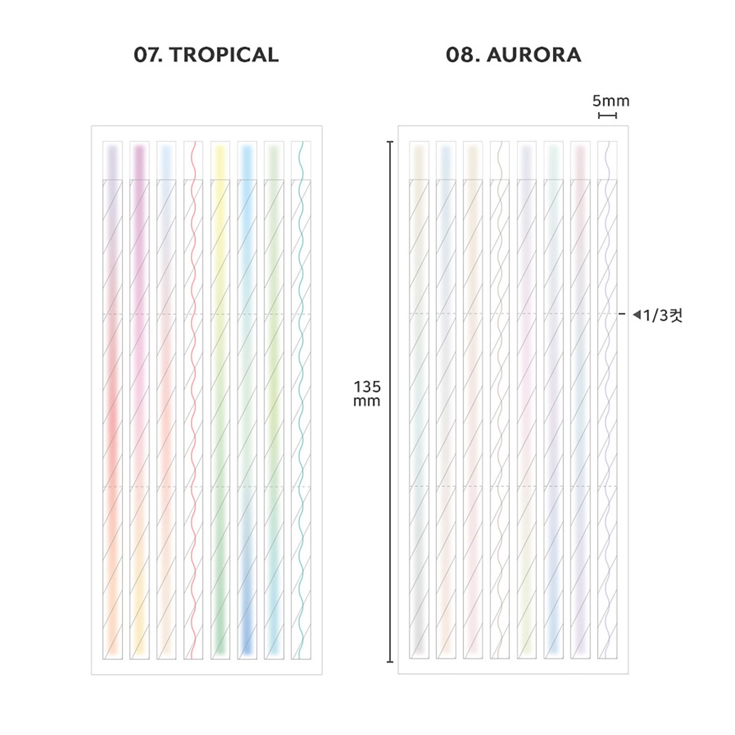 Fitas adesivas amovíveis icónicas tropicais 4