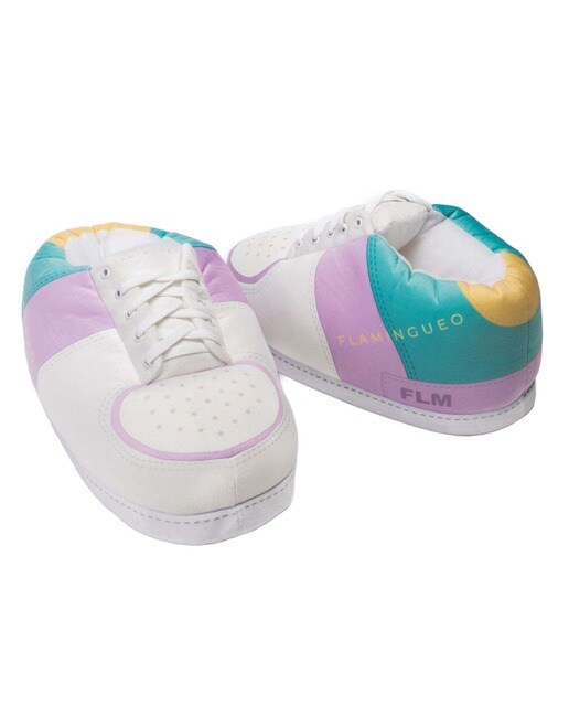 Imagen 0 de Zapatillas Flamingueo grandes andar por casa acolchadas pastel.