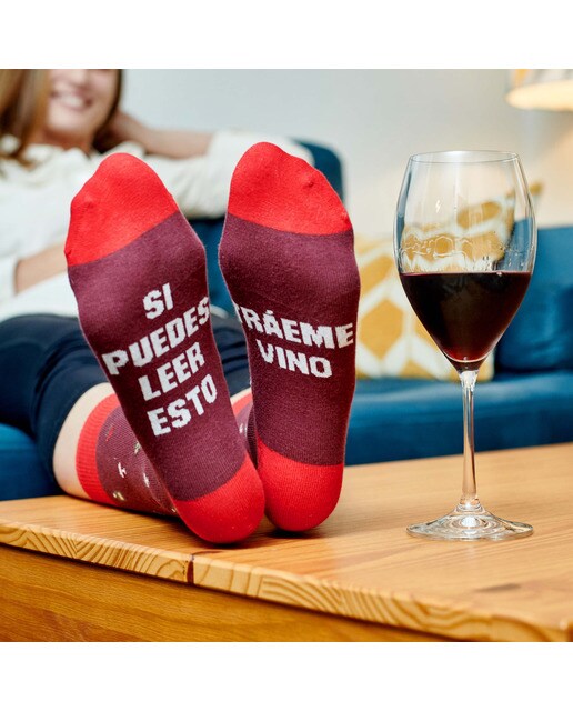 Calcetines Milimetrado Si puedes leer esto, tráeme vino 6