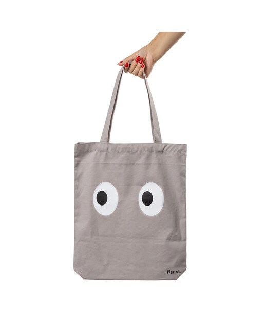 Tote Bag Olhos Fisura Gris 1