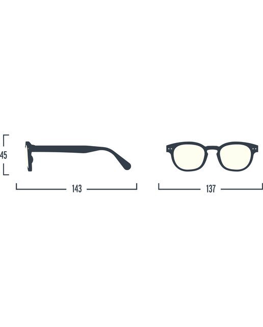 Gafas de luz azul Izipizi #C forma cuadrada negro 7