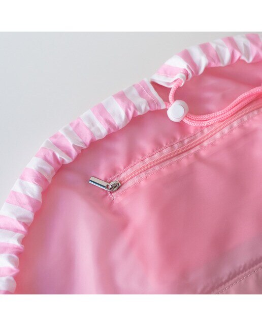 Necessaire de maquilhagem Flamingueo com desenho de concha riscas rosas 7