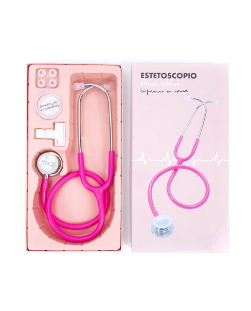 Estetoscopio Classic Edition Enfermera en Apuros Plata Fucsia 3
