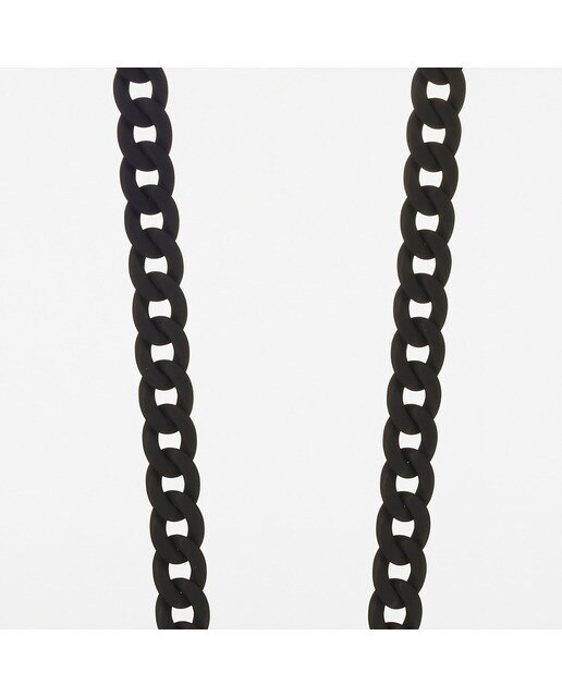 Cadena de bisutería Sarah La Coque Française con mosquetones dorados 120 cm de largo de resina ultrarresistente negro mate 2