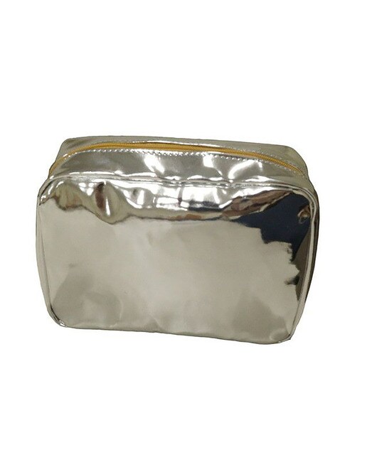 Estuche portatodo divertido YUP! En piel vegana rectangular grande con cremallera y detalles bordados 5