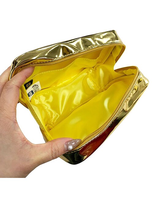 Estuche portatodo divertido YUP! En piel vegana rectangular grande con cremallera y detalles bordados 3