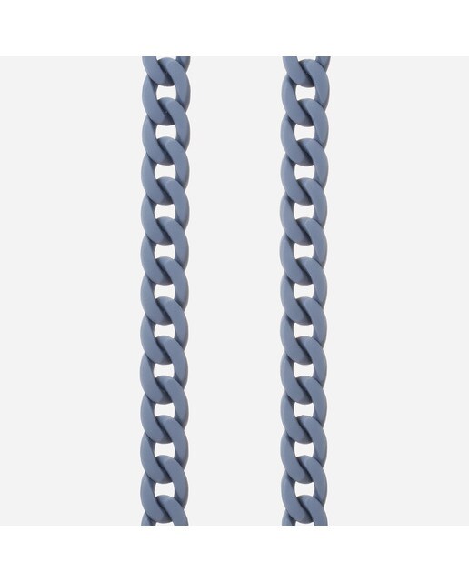 Cadena de joyería Sarah con mosquetones plateados de 120 cm en resina azul marino ultrarresistente 2
