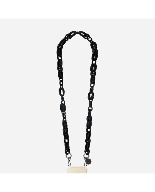Imagen 0 de Cadena de joyería de ámbar con mosquetones negros de 120 cm en resina negra ultrarresistente