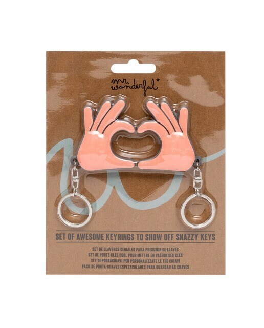 Imagen 2 de Set de 2 llaveros Mr. Wonderful: Manos en forma de corazón