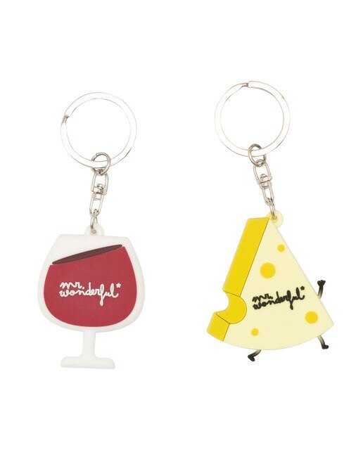 Set de 2 llaveros Mr Wonderful: Queso y Vino 2