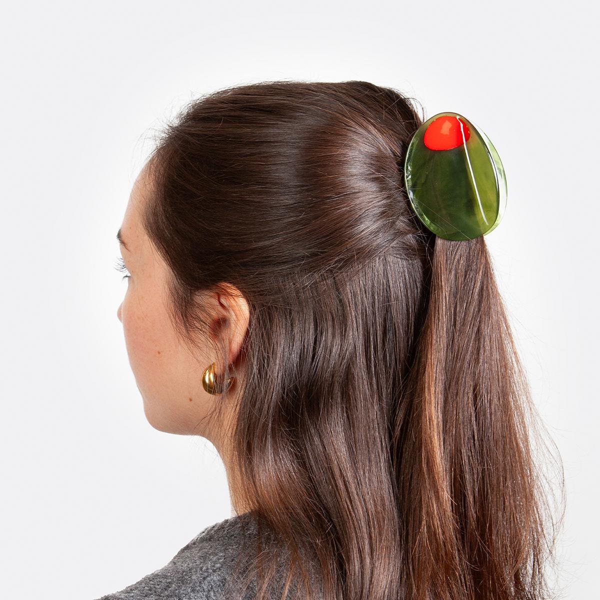 Pinza para el pelo Eat My Socks oliva 2