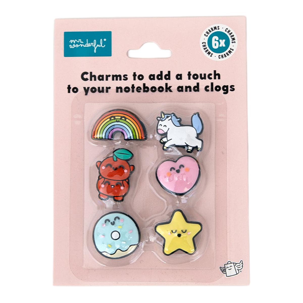 Charms Mr Wonderful  Arco-íris, unicórnio, coração, estrela, donut e cerejas 3