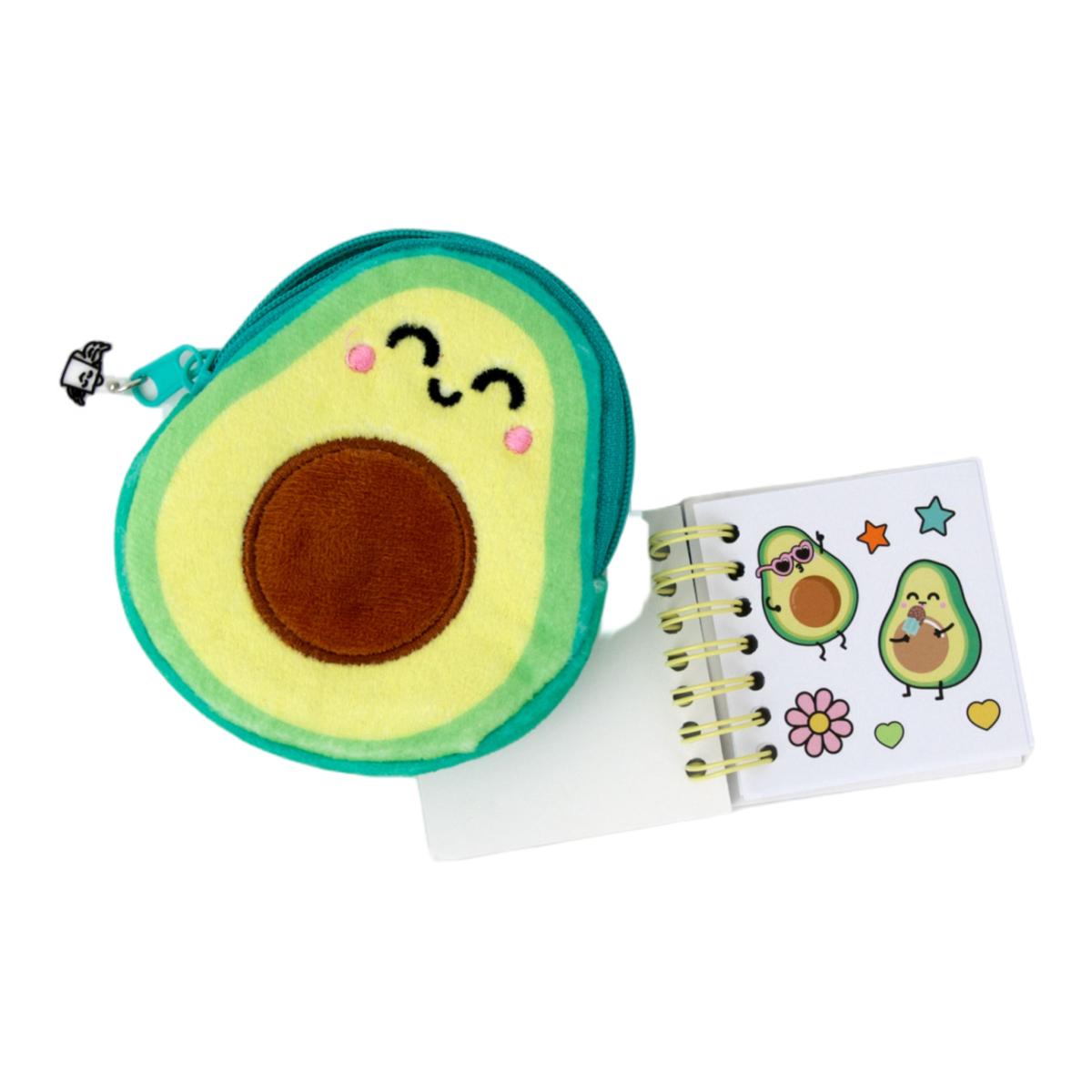 Porta-moedas com Porta-Chaves, Mini caderno e Autocolantes Mr Wonderful  Abacate 2