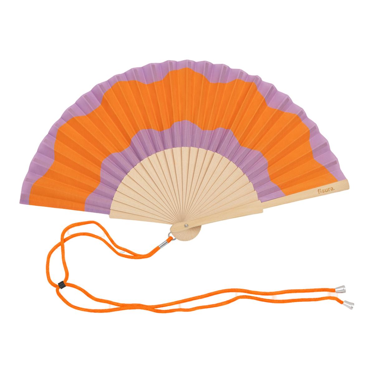 Imagem 0 de Leque Fisura Ondas Laranjas e Roxo