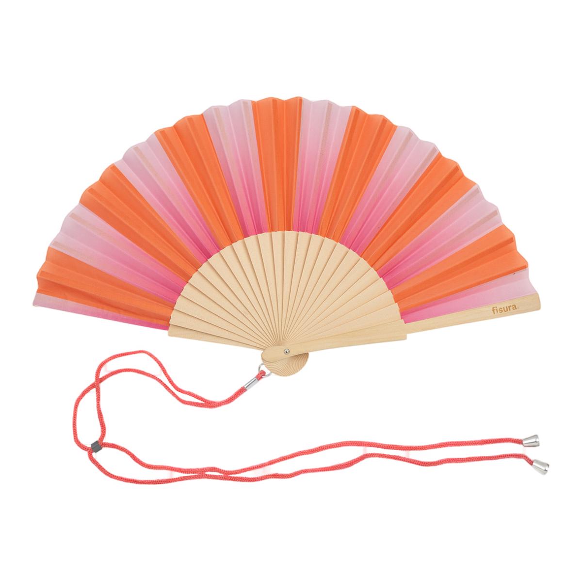 Imagem 0 de Leque Fisura às Riscas Rosa e Laranja