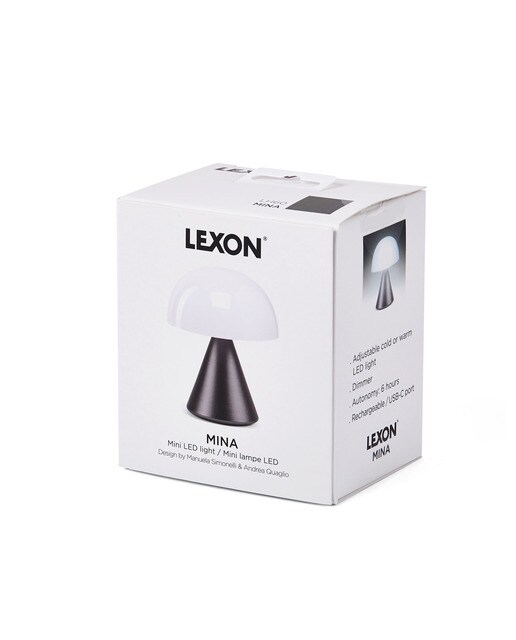 Mini candeeiro Led cinzento e branco 4