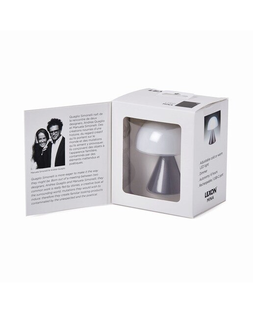 Mini candeeiro Led cinzento e branco 5