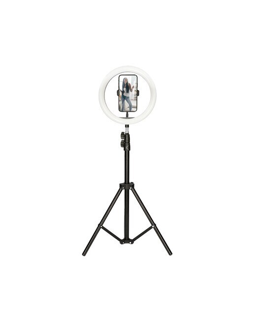 Kit Studio Live Max Ksix Anillo Led con Trípode Suelo 1,60 m para Smartphone