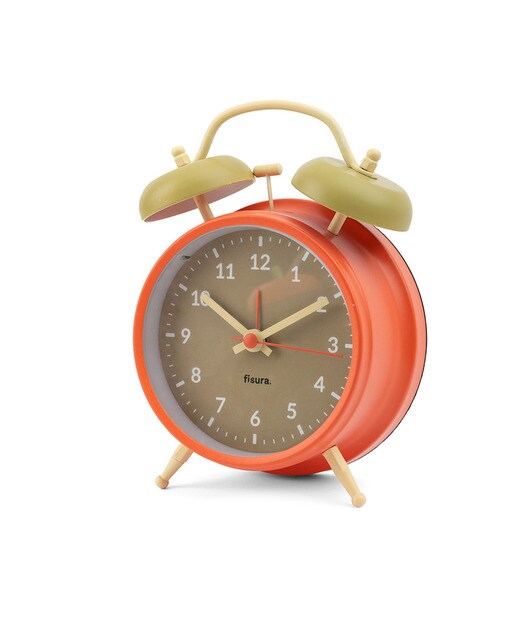 Relógio Despertador Fisura Retro Bege e Laranja 1