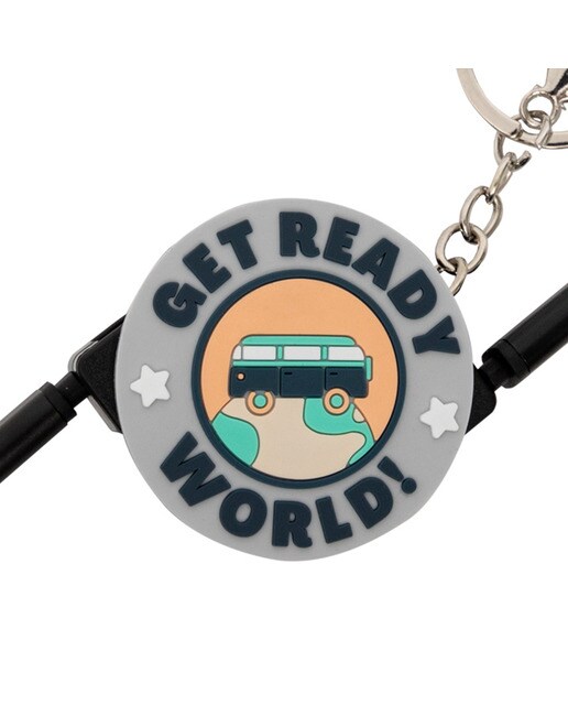 Porta Chaves com cabos para carregar o seu telemóvel Cinza Mr. Wonderful:Get ready, world 4