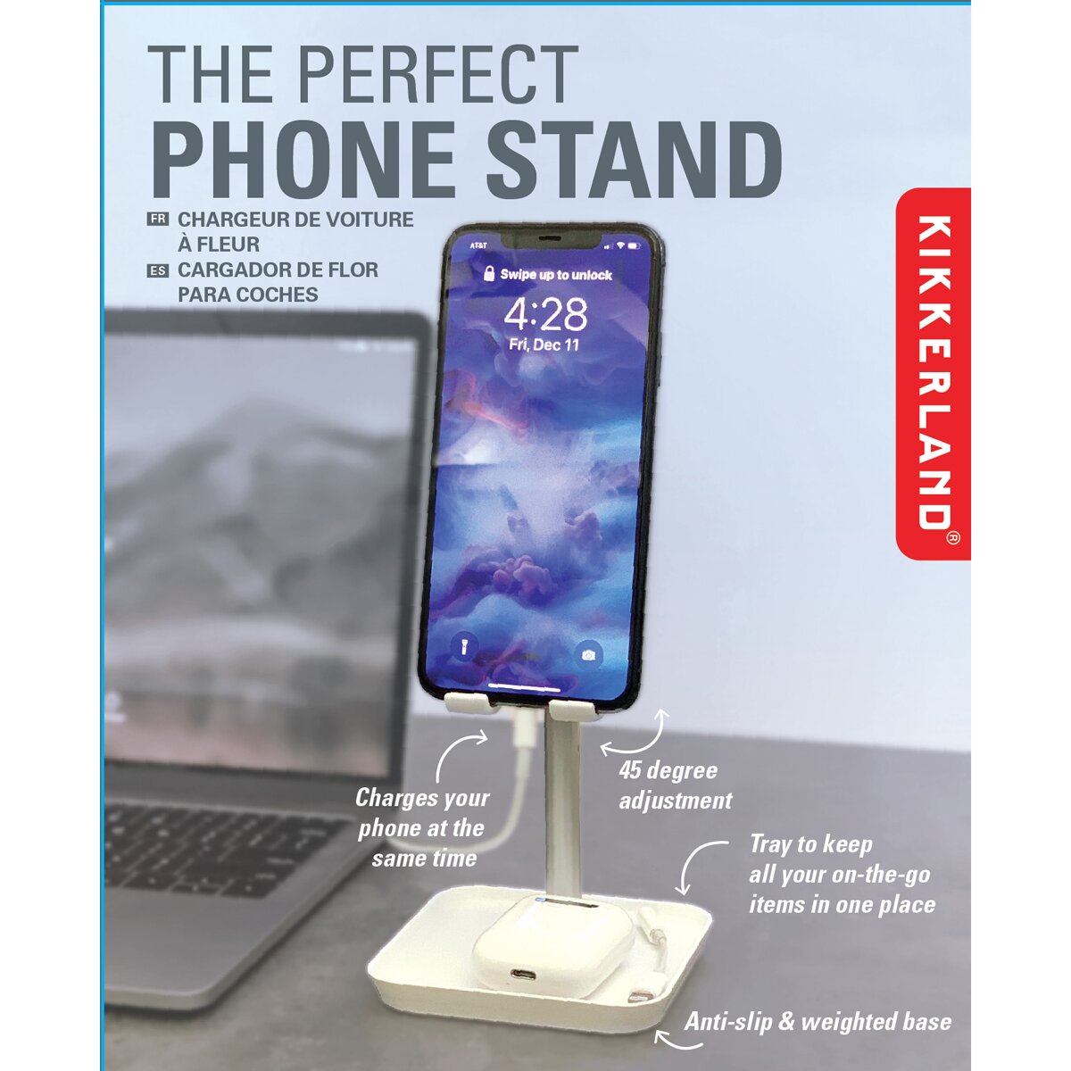 Suporte para telemóvel Regulável branco 2