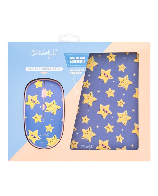 Pack Ratón + Alfombrilla Mr. Wonderful Estrellas 2